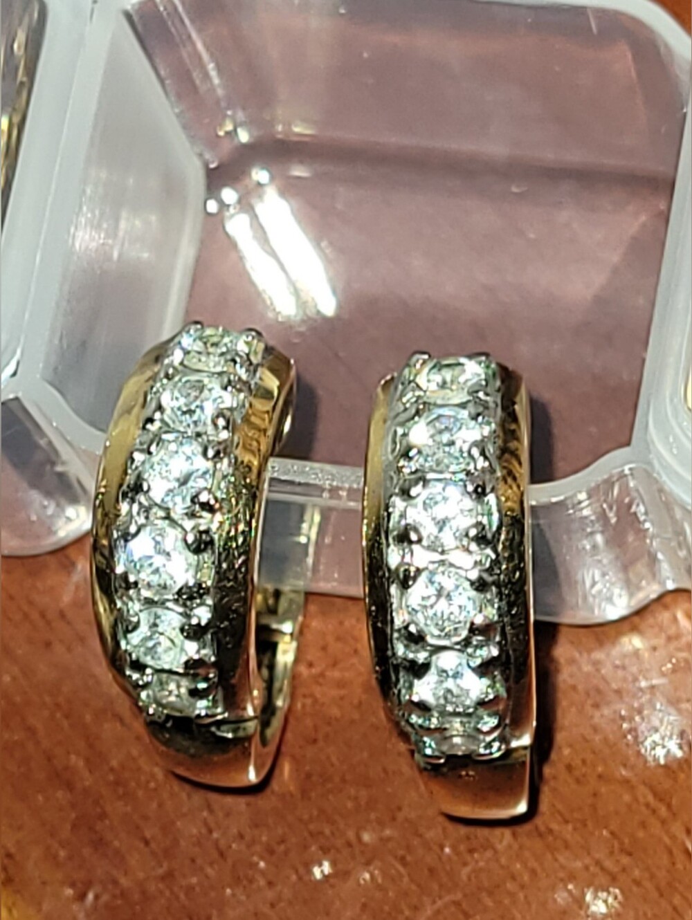 GP Diamonique Gold Thick Hoop Earrings - Classic Beautiful EUC